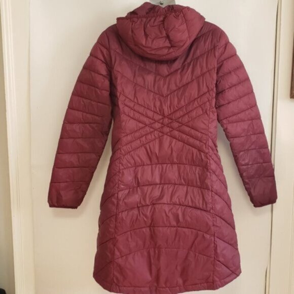 Lole Winter Puff Style Burgundy Coat Jacket Size Medium Hooded - Picture 6 of 16